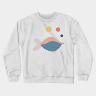 Abstract quirky fish Crewneck Sweatshirt